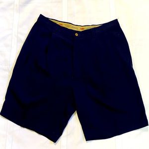 Tommy Bahama Navy Pleated Silk Shorts Size 34